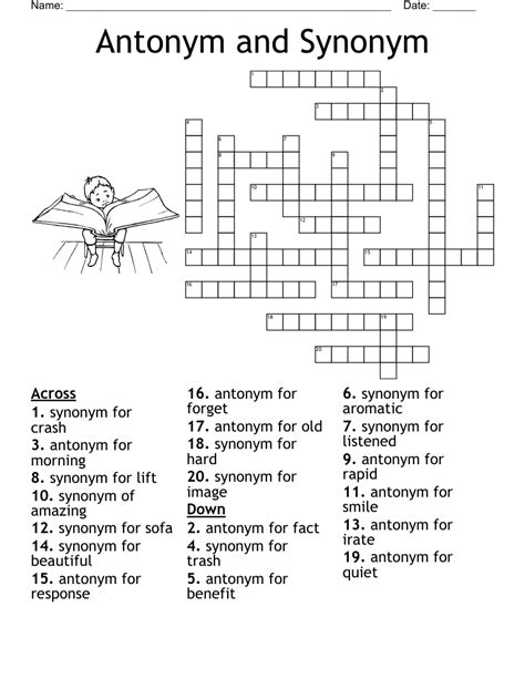 crossword puzzle on antonyms|crossword puzzles synonyms and antonyms.